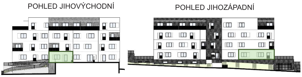 SO03-Byt 1A – pohledy Bytový dům Astra, bydlení v Sezimově Ústí v Táboře