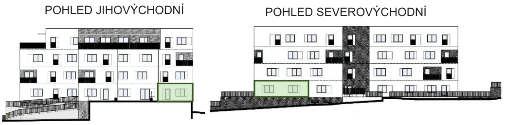 SO03-Byt 1A – pohledy Bytový dům Astra, bydlení v Sezimově Ústí v Táboře