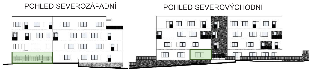 SO03-Byt 1A – pohledy Bytový dům Astra, bydlení v Sezimově Ústí v Táboře