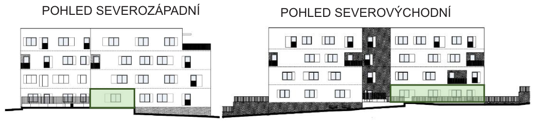 SO03-Byt 1A – pohledy Bytový dům Astra, bydlení v Sezimově Ústí v Táboře