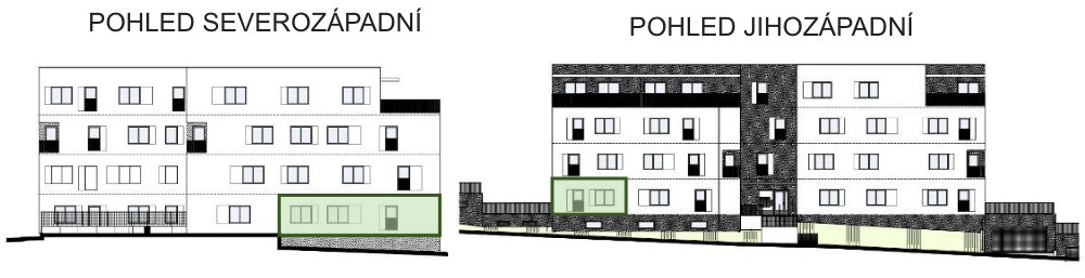 SO03-Byt 1A – pohledy Bytový dům Astra, bydlení v Sezimově Ústí v Táboře