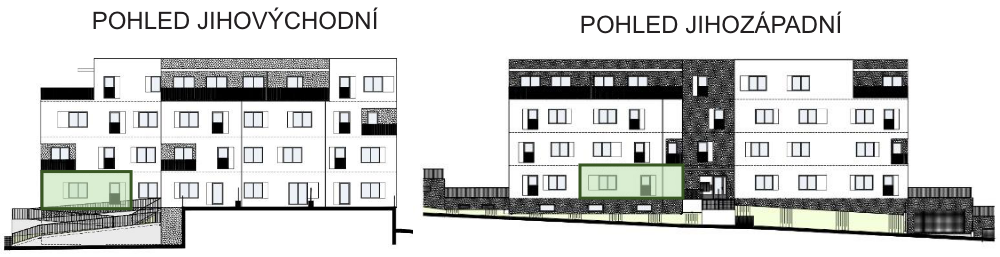 SO03-Byt 1A – pohledy Bytový dům Astra, bydlení v Sezimově Ústí v Táboře