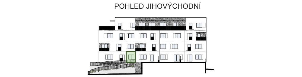 SO03-Byt 1A – pohledy Bytový dům Astra, bydlení v Sezimově Ústí v Táboře