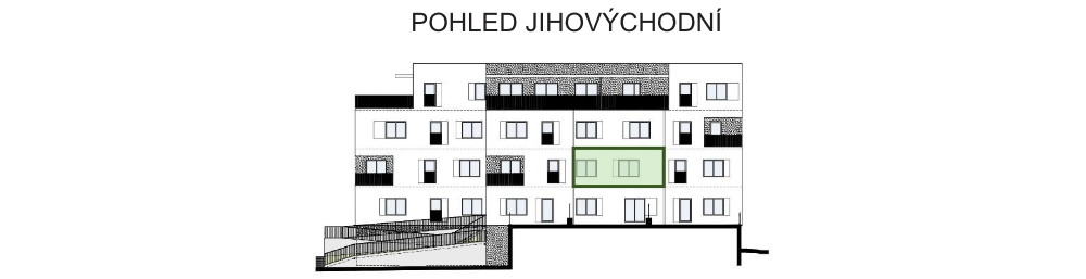 SO03-Byt 1A – pohledy Bytový dům Astra, bydlení v Sezimově Ústí v Táboře