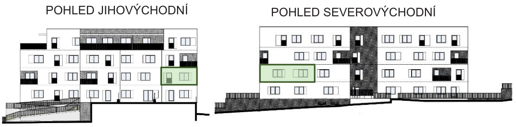 SO03-Byt 1A – pohledy Bytový dům Astra, bydlení v Sezimově Ústí v Táboře