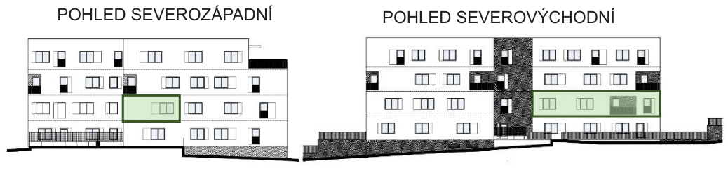 SO03-Byt 1A – pohledy Bytový dům Astra, bydlení v Sezimově Ústí v Táboře