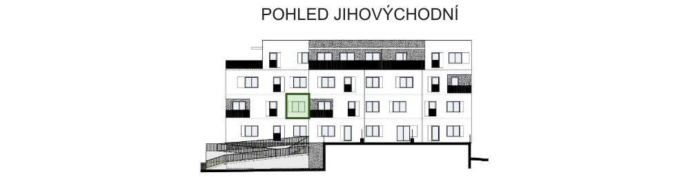 SO03-Byt 1A – pohledy Bytový dům Astra, bydlení v Sezimově Ústí v Táboře