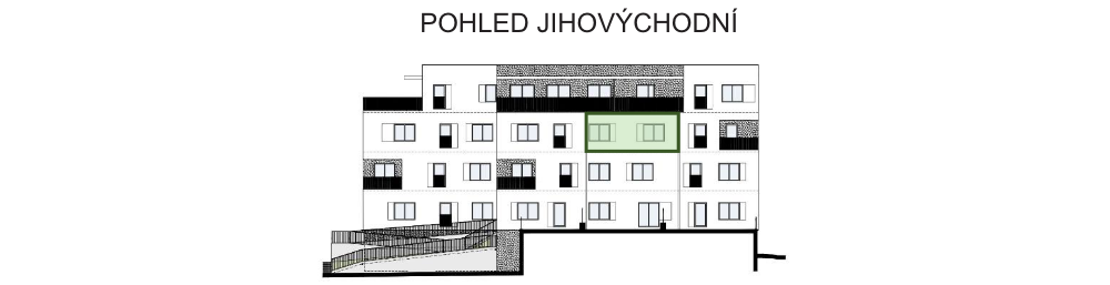 SO03-Byt 1A – pohledy Bytový dům Astra, bydlení v Sezimově Ústí v Táboře