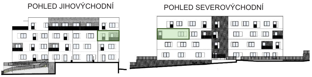 SO03-Byt 1A – pohledy Bytový dům Astra, bydlení v Sezimově Ústí v Táboře