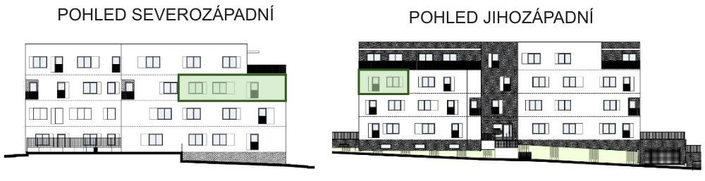 SO03-Byt 1A – pohledy Bytový dům Astra, bydlení v Sezimově Ústí v Táboře