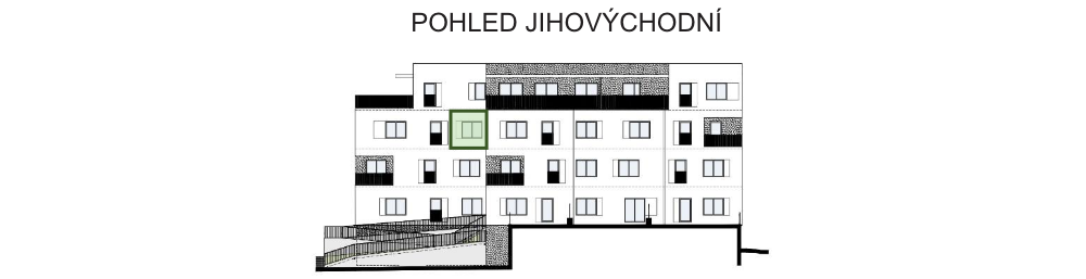 SO03-Byt 1A – pohledy Bytový dům Astra, bydlení v Sezimově Ústí v Táboře