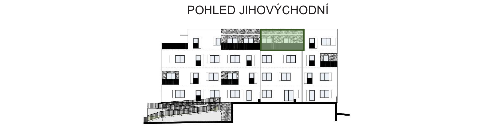 SO03-Byt 1A – pohledy Bytový dům Astra, bydlení v Sezimově Ústí v Táboře