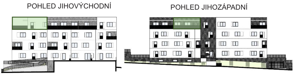SO03-Byt 1A – pohledy Bytový dům Astra, bydlení v Sezimově Ústí v Táboře