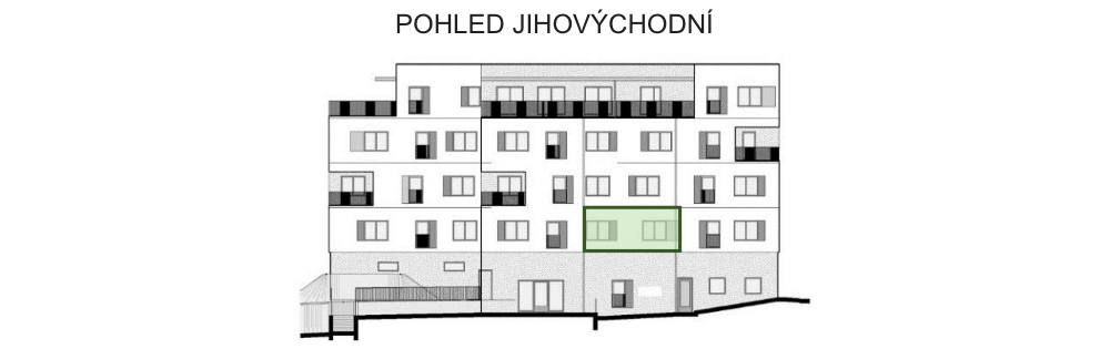 SO03-Byt 1A – pohledy Bytový dům Astra, bydlení v Sezimově Ústí v Táboře