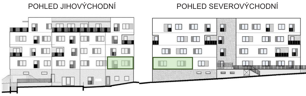 SO03-Byt 1A – pohledy Bytový dům Astra, bydlení v Sezimově Ústí v Táboře