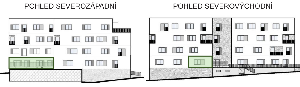 SO03-Byt 1A – pohledy Bytový dům Astra, bydlení v Sezimově Ústí v Táboře