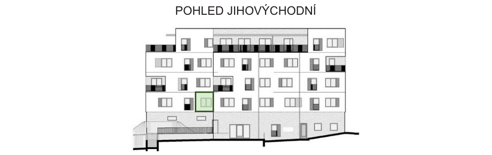 SO03-Byt 1A – pohledy Bytový dům Astra, bydlení v Sezimově Ústí v Táboře