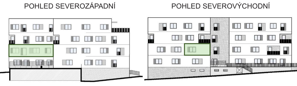 SO03-Byt 1A – pohledy Bytový dům Astra, bydlení v Sezimově Ústí v Táboře