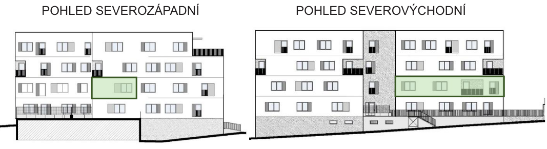 SO03-Byt 1A – pohledy Bytový dům Astra, bydlení v Sezimově Ústí v Táboře