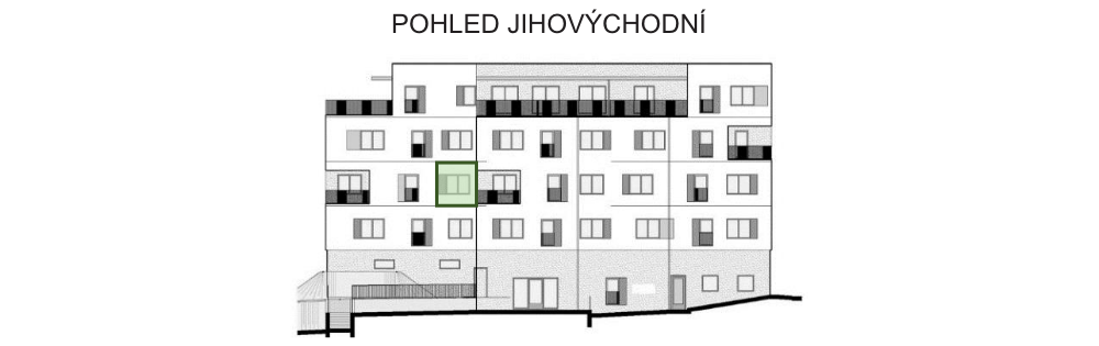 SO03-Byt 1A – pohledy Bytový dům Astra, bydlení v Sezimově Ústí v Táboře
