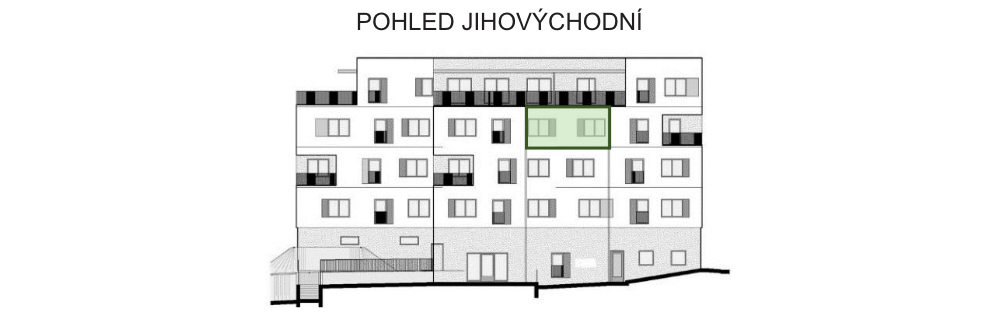 SO03-Byt 1A – pohledy Bytový dům Astra, bydlení v Sezimově Ústí v Táboře