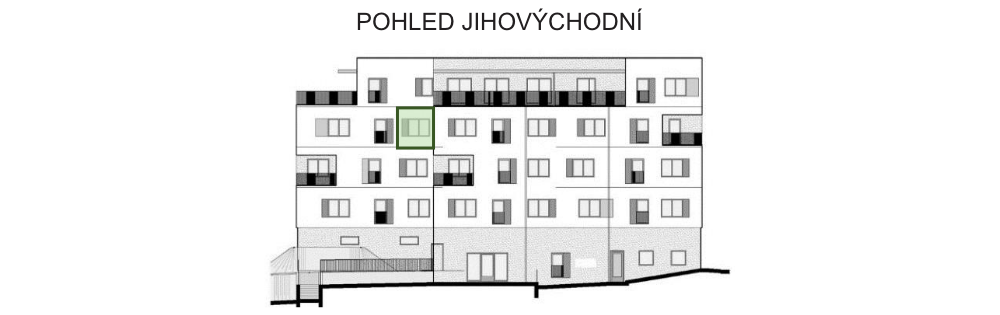 SO03-Byt 1A – pohledy Bytový dům Astra, bydlení v Sezimově Ústí v Táboře