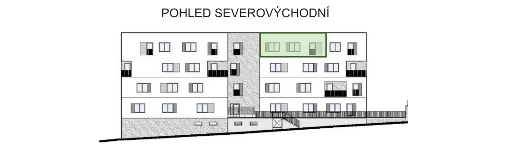 SO03-Byt 1A – pohledy Bytový dům Astra, bydlení v Sezimově Ústí v Táboře