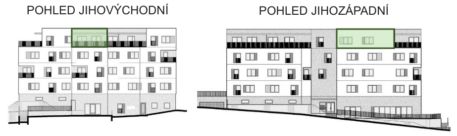 SO03-Byt 1A – pohledy Bytový dům Astra, bydlení v Sezimově Ústí v Táboře