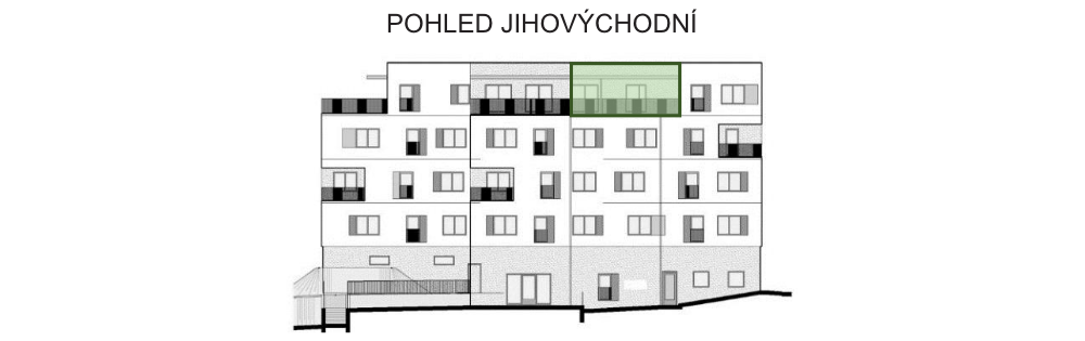 SO03-Byt 1A – pohledy Bytový dům Astra, bydlení v Sezimově Ústí v Táboře