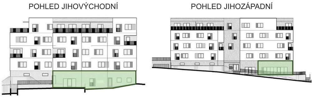 SO03-Byt 1A – pohledy Bytový dům Astra, bydlení v Sezimově Ústí v Táboře